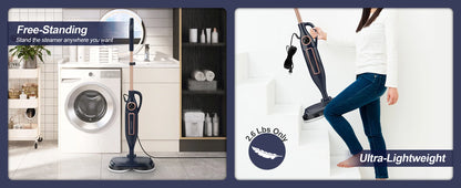 Steam Mop Cleaner w/Rotating Mop Pad-10 in 1-Lightweight
