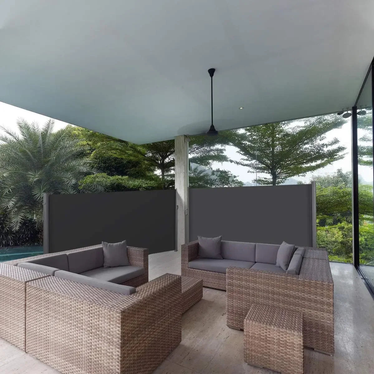 Retractable Side Awning- Garden Terrace Sunshade/Screen Privacy/Divider