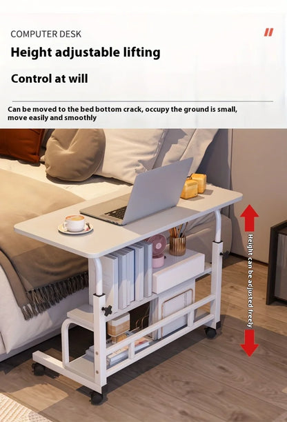 Adjustable Height Mobile Table with Lockable Wheels & Folding