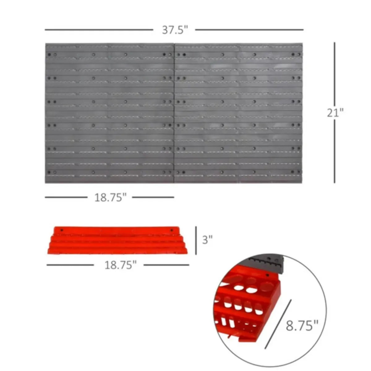 Tool organizer with 50 Hooks Pegboard and Shelf Tool Organize