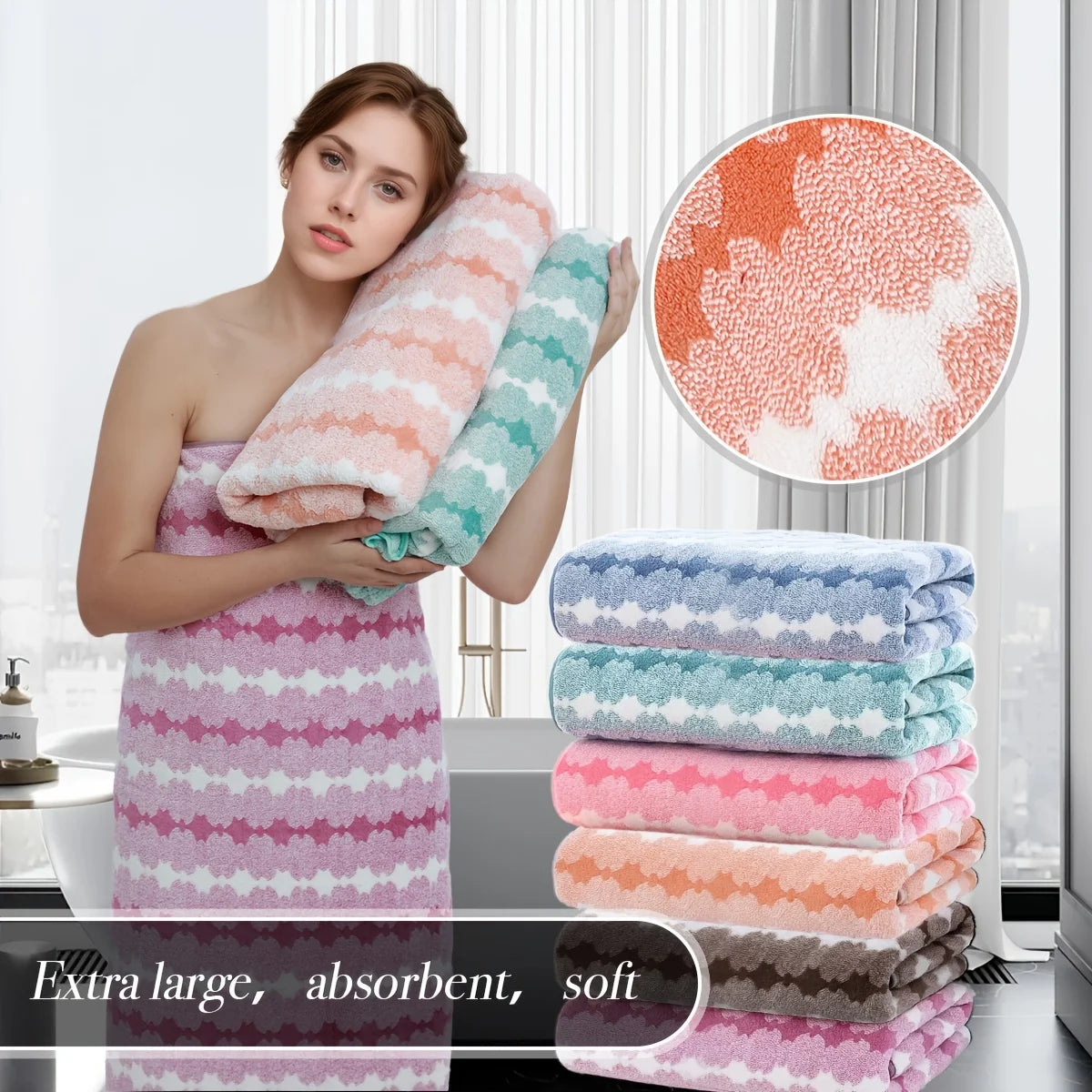 4/8Piece Cotton Towel Set Soft Absorbent Bath Towels