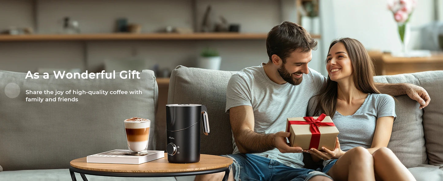 Milk Frother and Steamer, 8-in-1 Electric Frother for Coffee