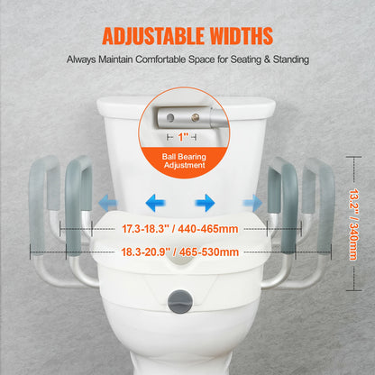 Raised Toilet Seat 5" Height Raised 350 lbs Weight Capacity