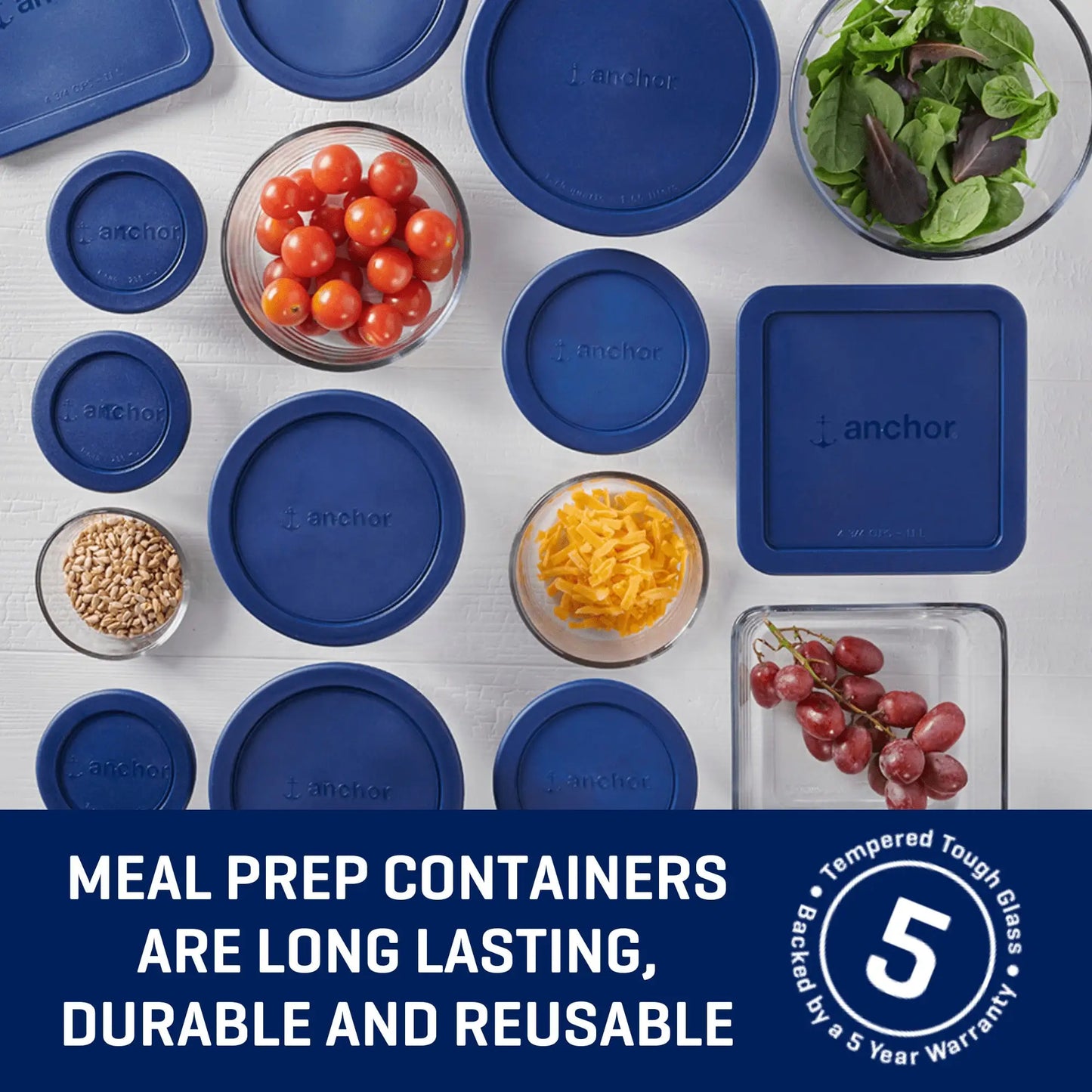 30 Piece Glass food storage containers with lids, dishwasher and microwave safe