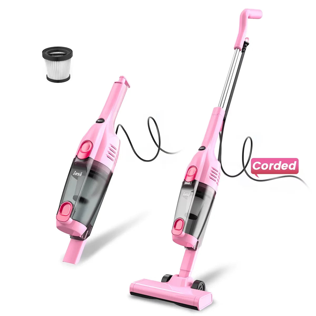 Corded Stick Vacuum Cleaner- 3 in1 Lightweight
