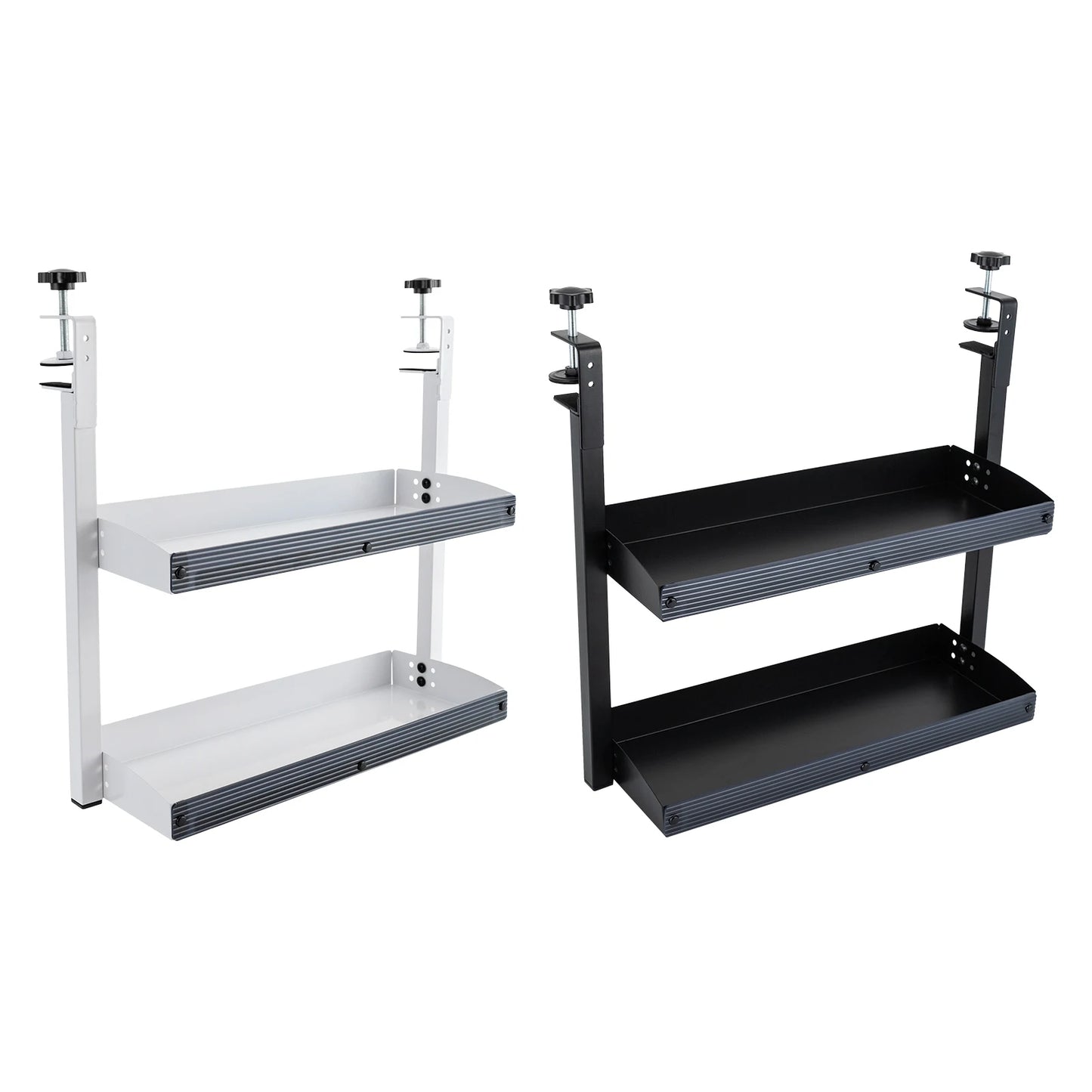 Adjustable 2-Tier Desk Shelf Clamp-On Storage
