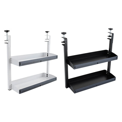 Adjustable 2-Tier Desk Shelf Clamp-On Storage