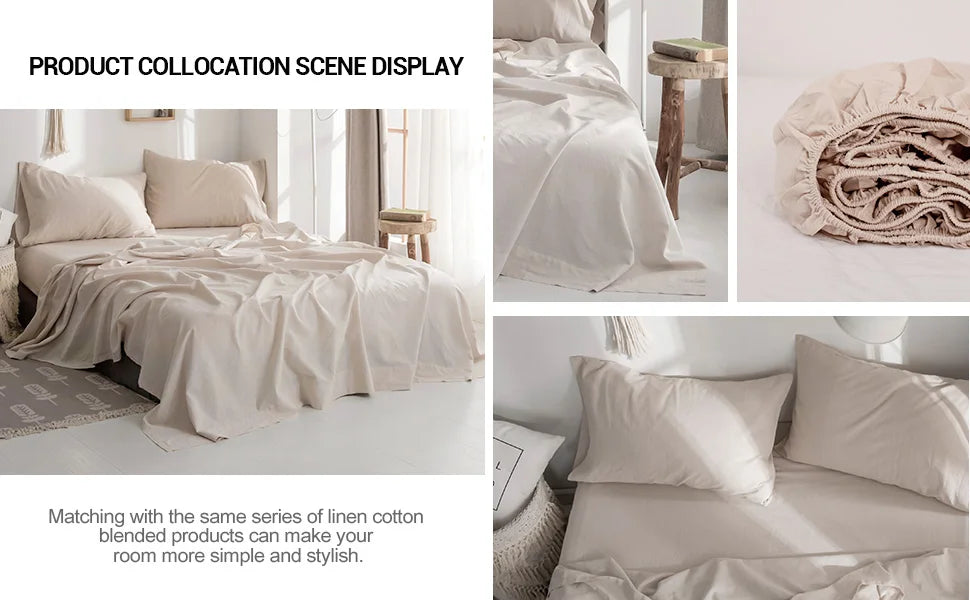 Linen Fitted Sheet (1 Piece) - 14 Inch Deep Pocket Mattress Cover