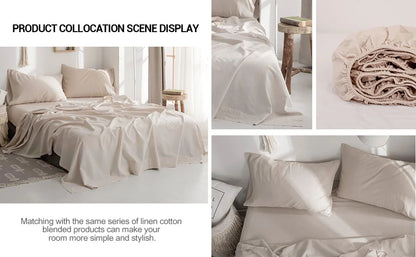 Linen Fitted Sheet (1 Piece) - 14 Inch Deep Pocket Mattress Cover