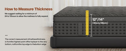 12"/14"Mattress in a Box Hybrid Spring Memory Foam,Euro Top