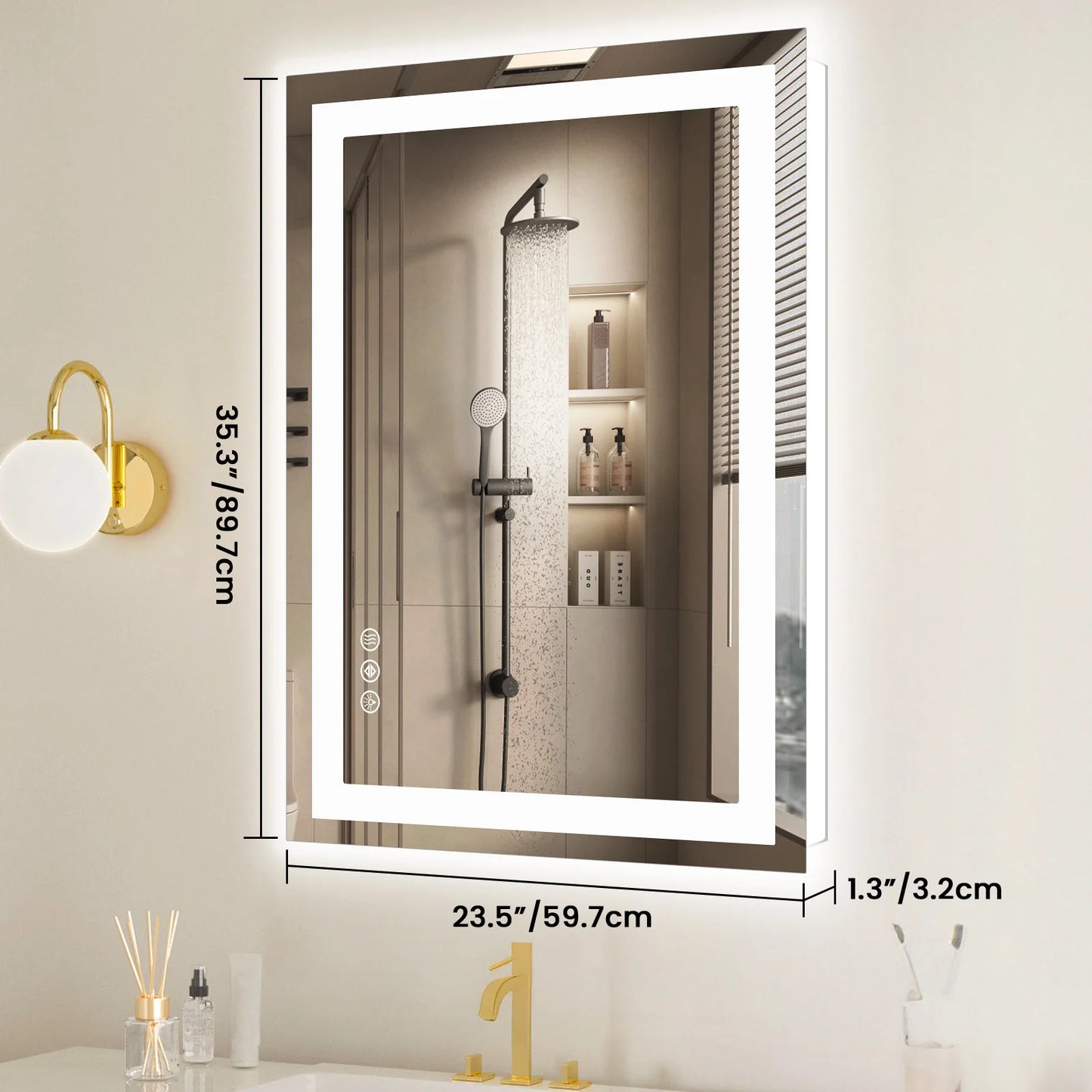 Wall 36"x 24"LED Bathroom Vanity Mirror