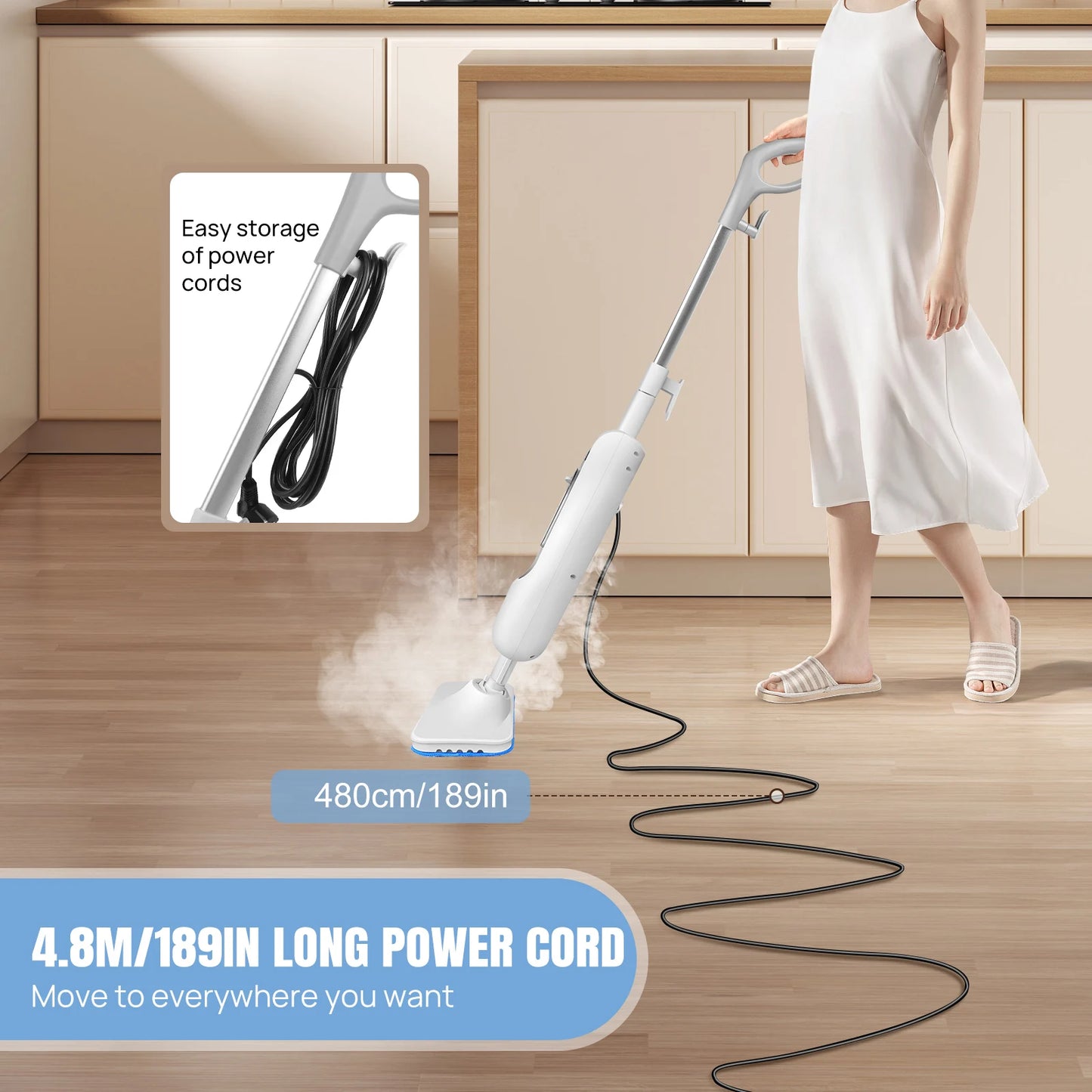 Steam Mop & Detachable Steam Cleaner, 1500W