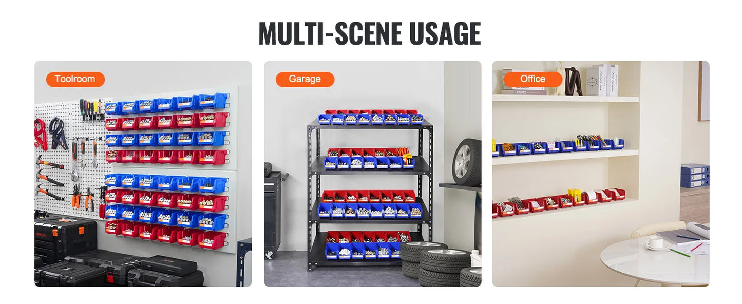 24pcs Stackable Organizer Bin 5x4*3inch Freestanding Tiered Shelf for Garage/Office