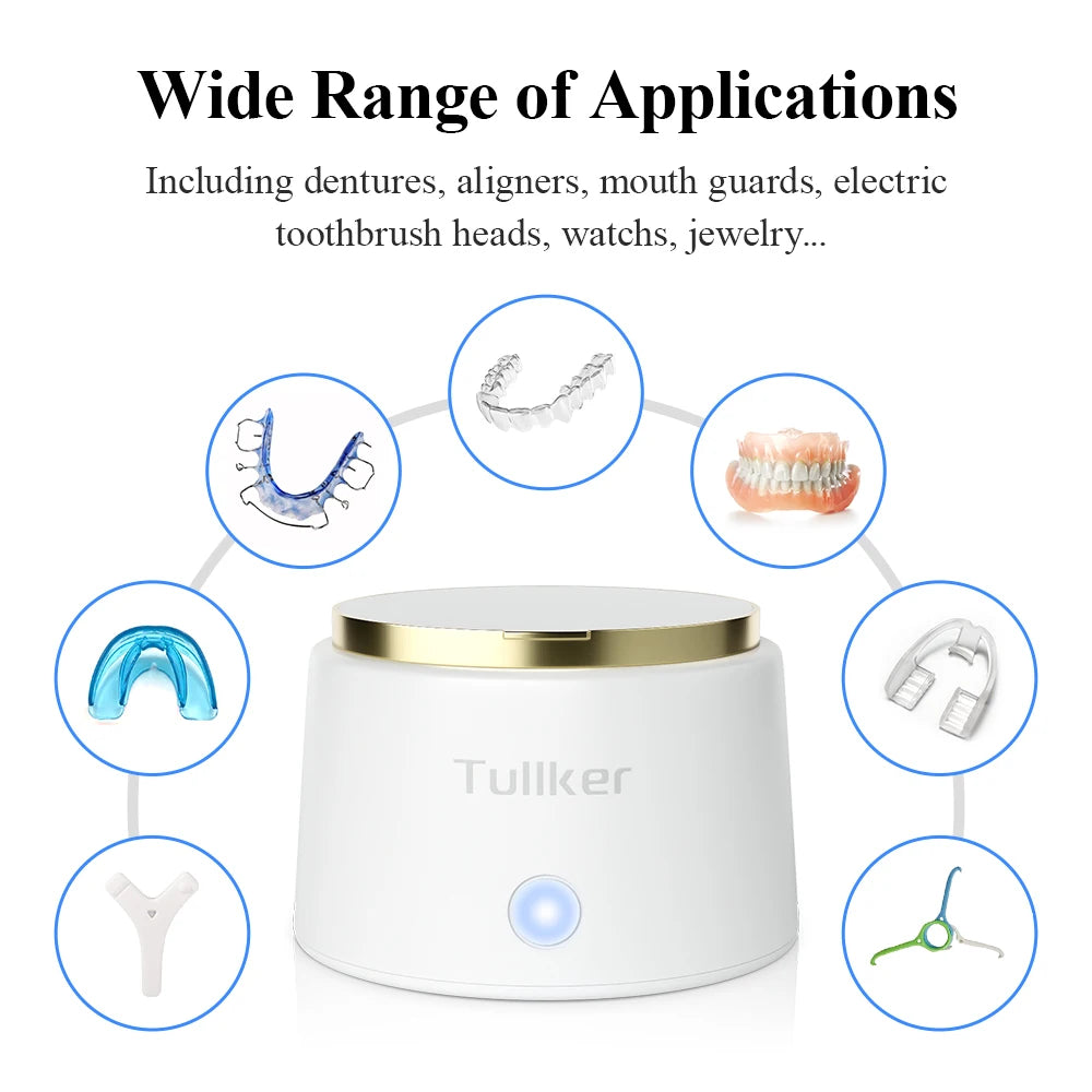 Household Ultrasonic Retainer Cleaner w/UV Light-Denture/Jewelry/Braces Cleaning