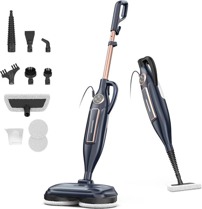 Steam Mop Cleaner w/Rotating Mop Pad-10 in 1-Lightweight