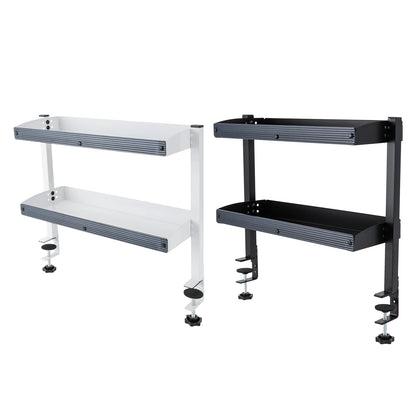 Adjustable 2-Tier Desk Shelf Clamp-On Storage