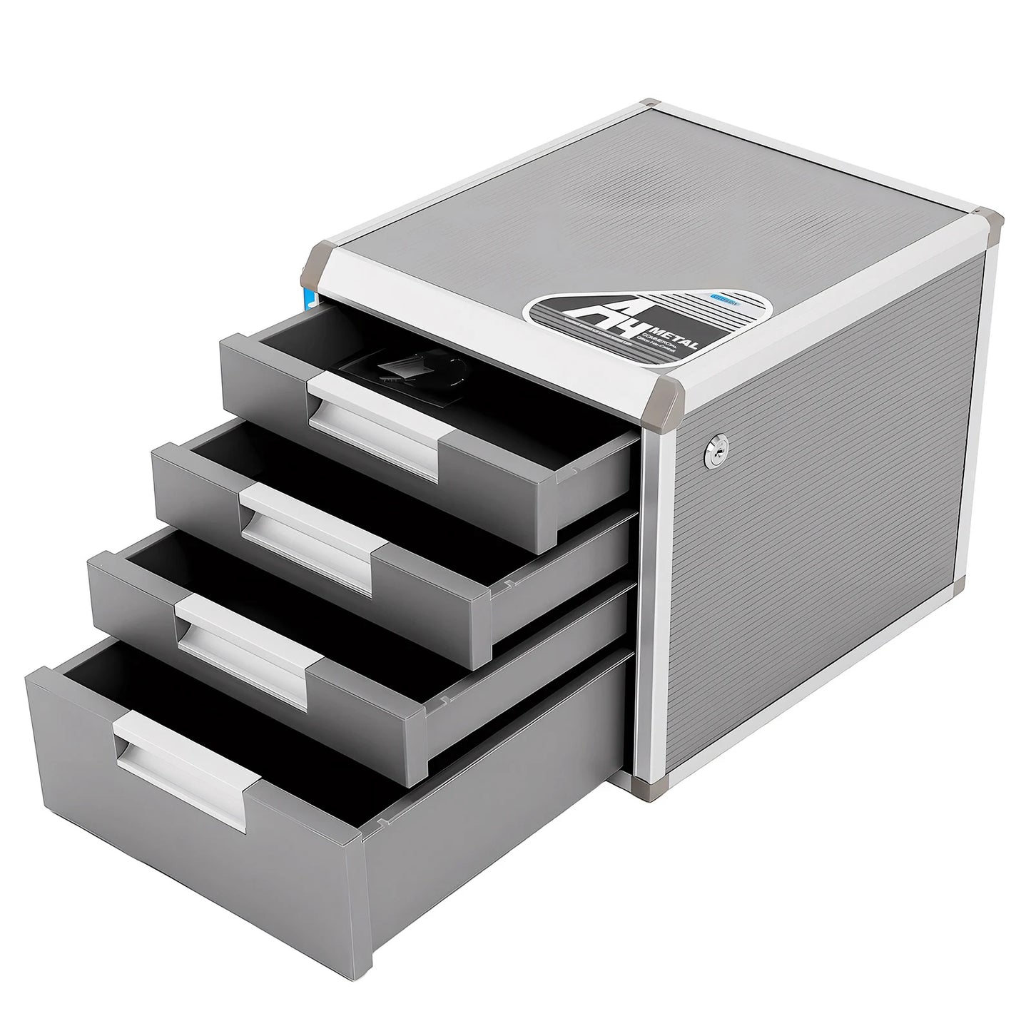 4 Layers Locking Drawer Cabinet, Aluminum Alloy