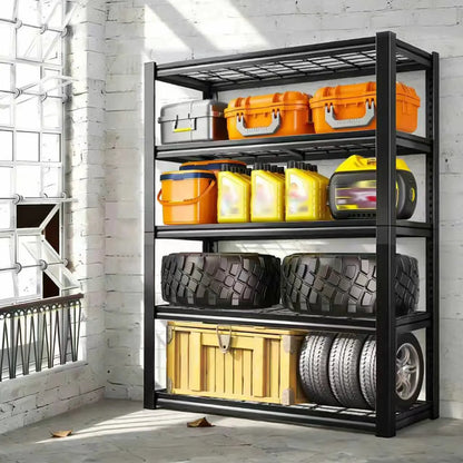 72" Adjustable Metal Double Layer Column Shelving, Commercial Grade Utility Rack for Garage/Kitchen