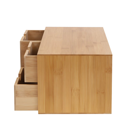 Bamboo Desk Organizer W/3 Drawers