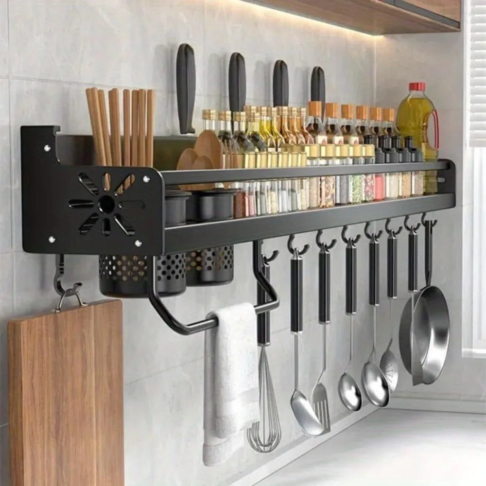 Wall-mounted Kitchen Organizer Shelf-Spice/Knife/Utensil Organizer