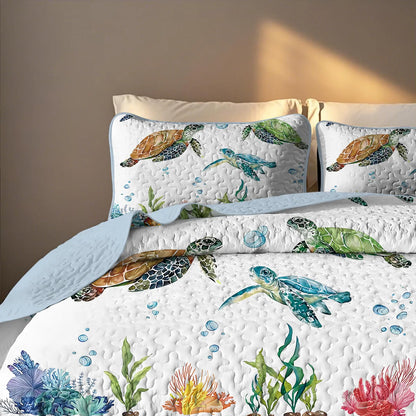 2/3-Pcs Floral Printed Quilt Set, Cal King, Queen, Twin Durable, Summer Bedding Set