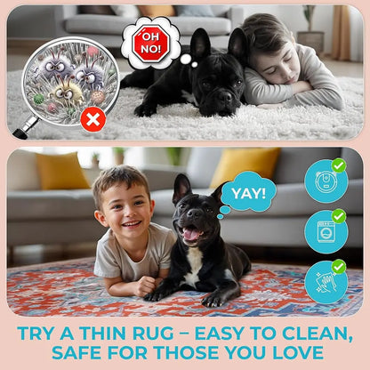 5 x 7 Thin Washable Area Rug - 5’X7’ Boho Rugs, Non-Slip