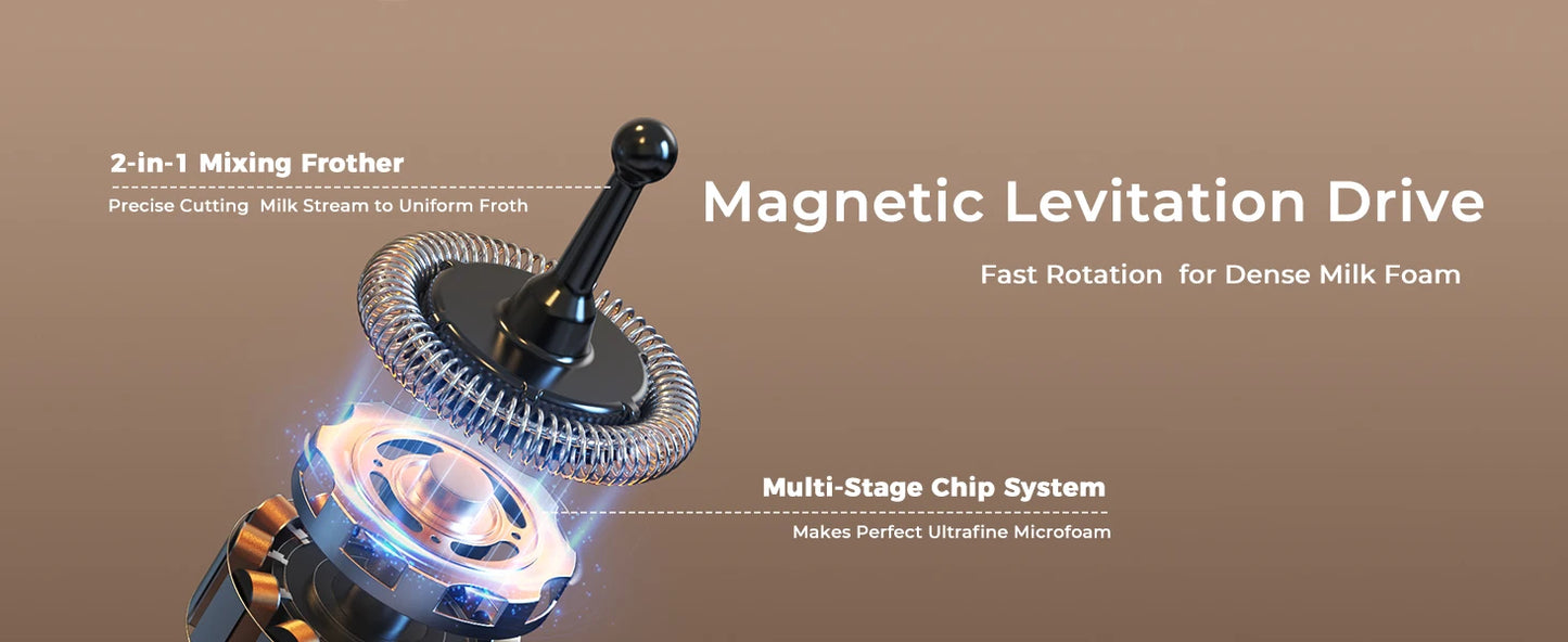 Milk Frother and Steamer, 8-in-1 Electric Frother for Coffee