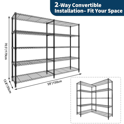 Heavy Duty Storage Shelves 4 Tiers Metal Shelving Unit Adjustable