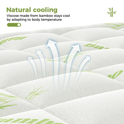 Bamboo Fiber Soft Mattress Topper with Deep Pockets 400g
