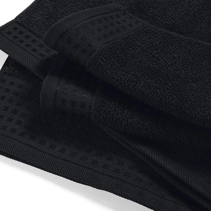 Ultra Soft 3-Pack Cotton Towel Set, Compact & Lightweight for Everyday Use - Black