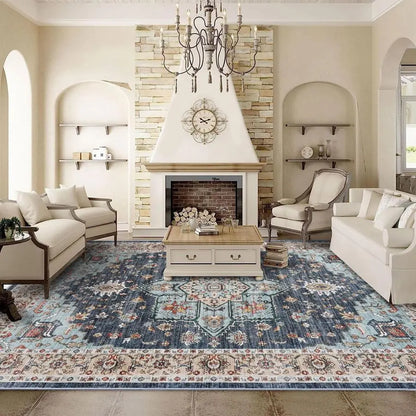 9x12 Oriental Area Rug Waterproof, Stain Resistant, Non-shed, Distressed Floral Designed