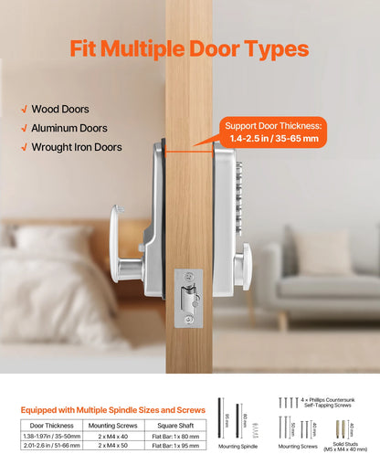 Mechanical Keyless Entry Door Lock 14 Key