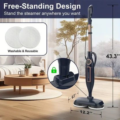 Steam Mop Cleaner w/Rotating Mop Pad-10 in 1-Lightweight