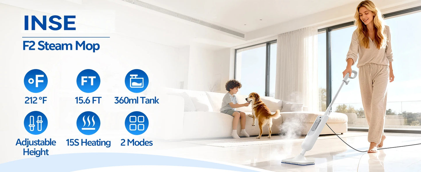 F2 Steam Mop Powerful 12-in-1 Handheld
