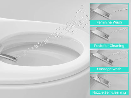 Elongated Smart Toilet with Bidet Built in