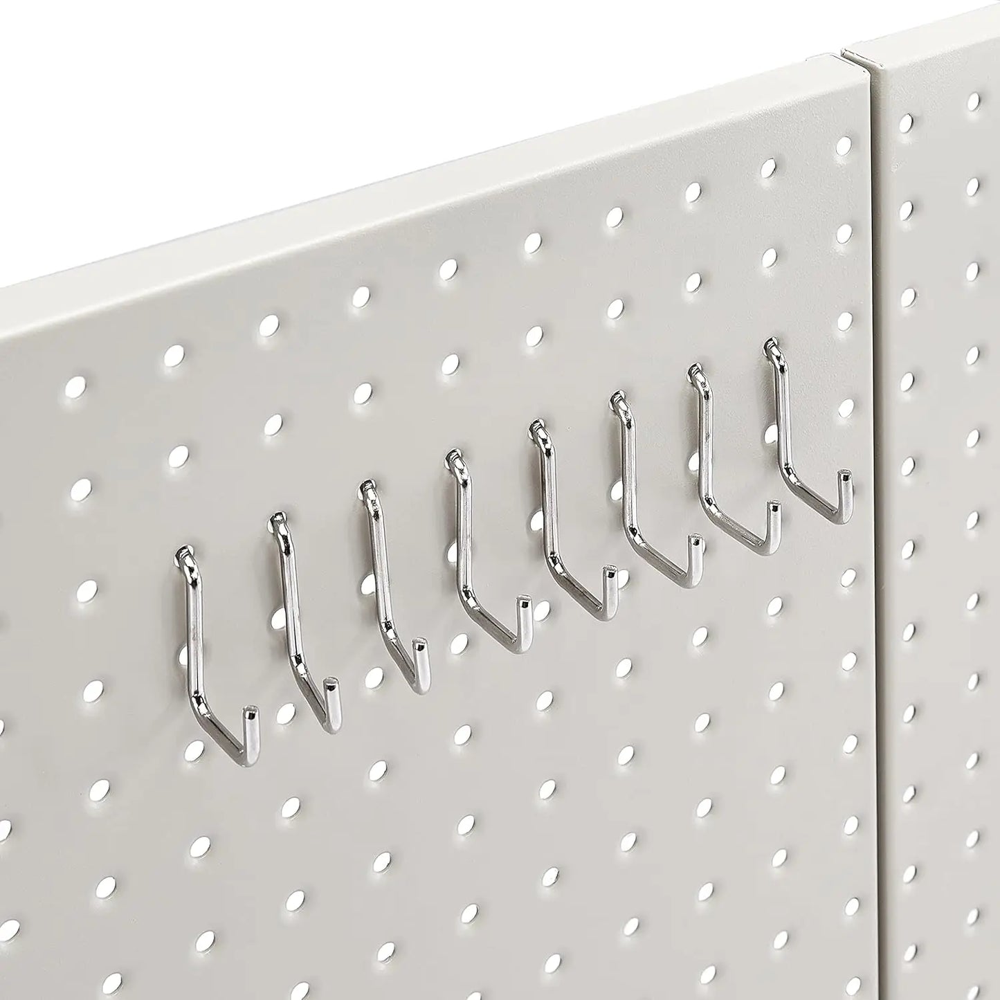 48-Piece Gray Metal Pegboard Kit for Wall Storage, Rust & Scratch Resistant
