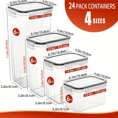 24 Piece Airtight Food Storage Containers Set
