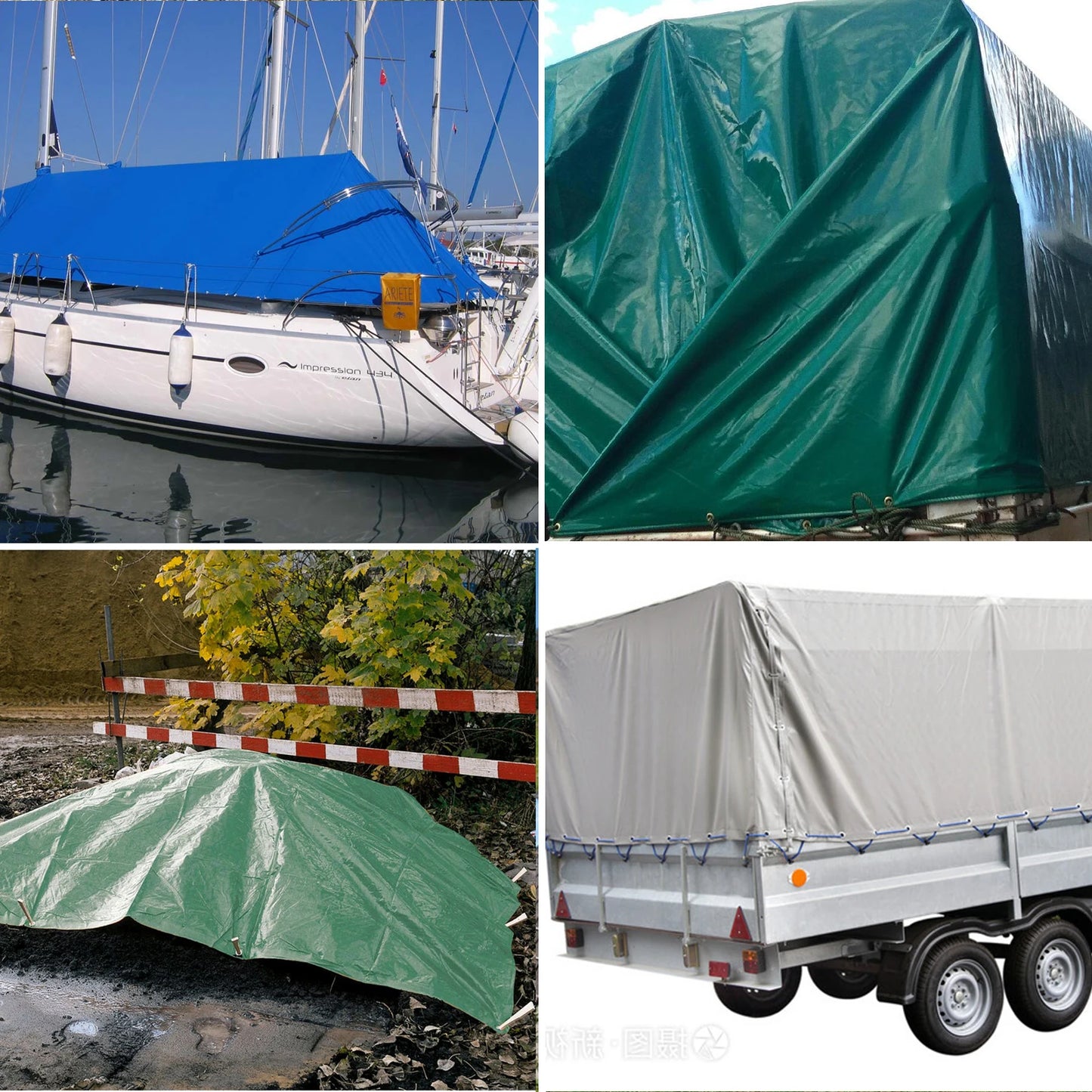 Waterproof Heavy Tarpaulin Tarp Sheet Cover with Reinforced Grommets