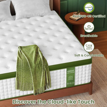 12-14'' Hybrid Mattress, Full/King/Queen Size Mattress , Gel Memory Foam & Pocket Springs