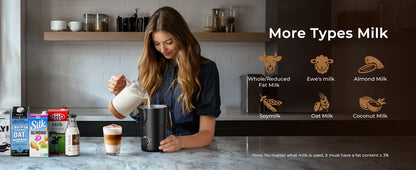 Milk Frother and Steamer, 8-in-1 Electric Frother for Coffee
