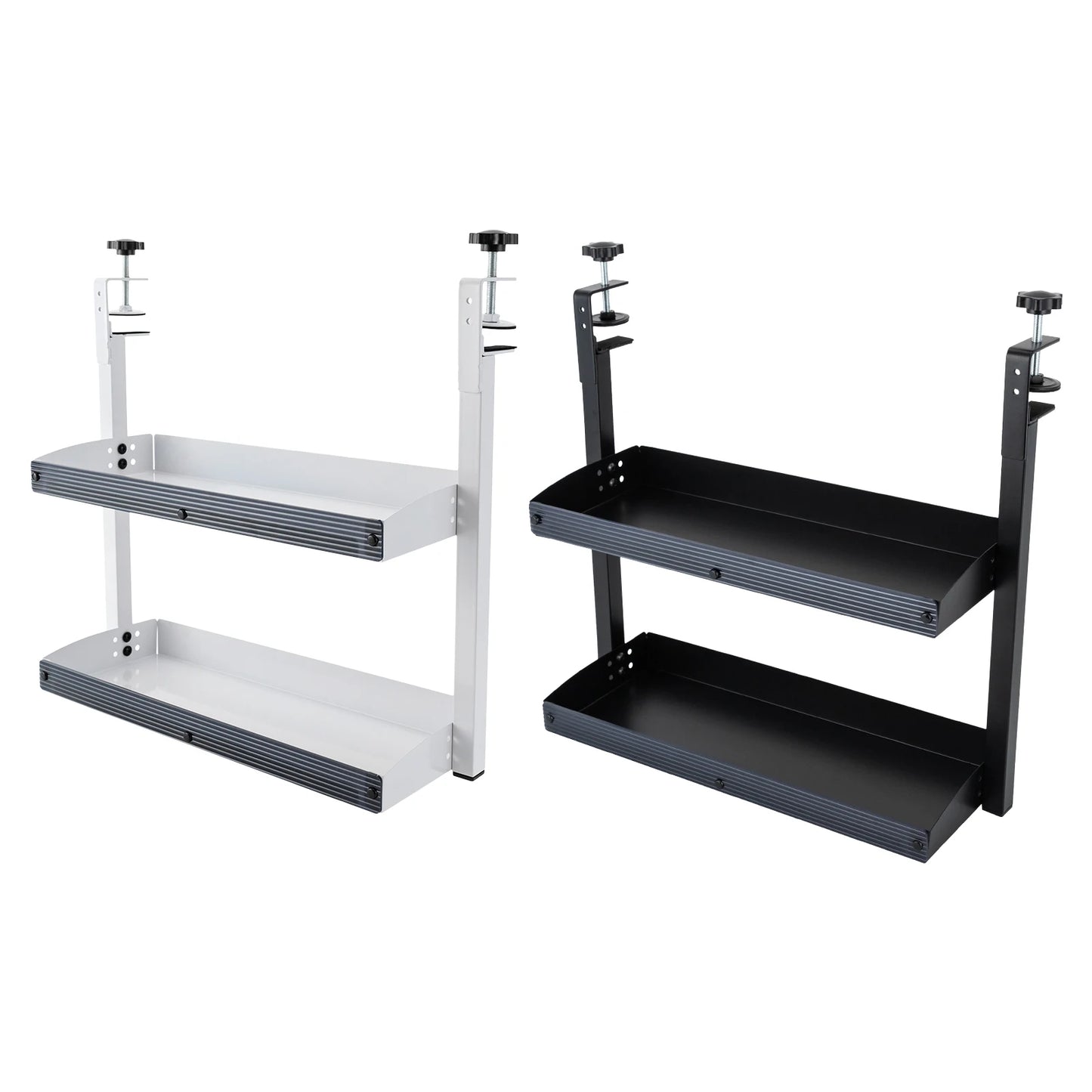 Adjustable 2-Tier Desk Shelf Clamp-On Storage