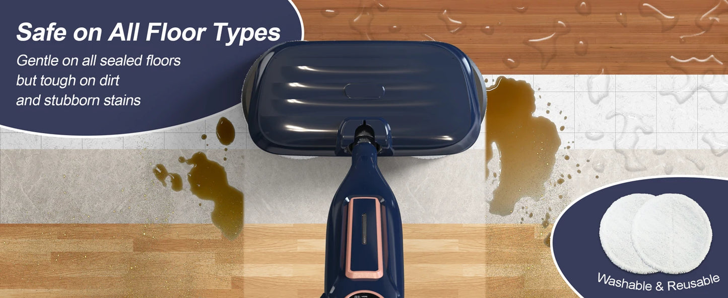 Steam Mop Cleaner w/Rotating Mop Pad-10 in 1-Lightweight