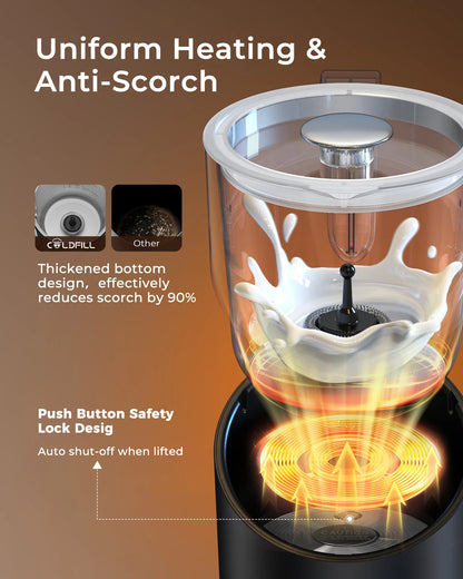 Milk Frother and Steamer, 8-in-1 Electric Frother for Coffee