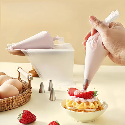 100-Pack White Plastic Pastry Bag -100PCS