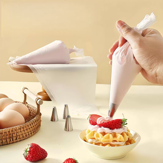 100-Pack White Plastic Pastry Bag -100PCS