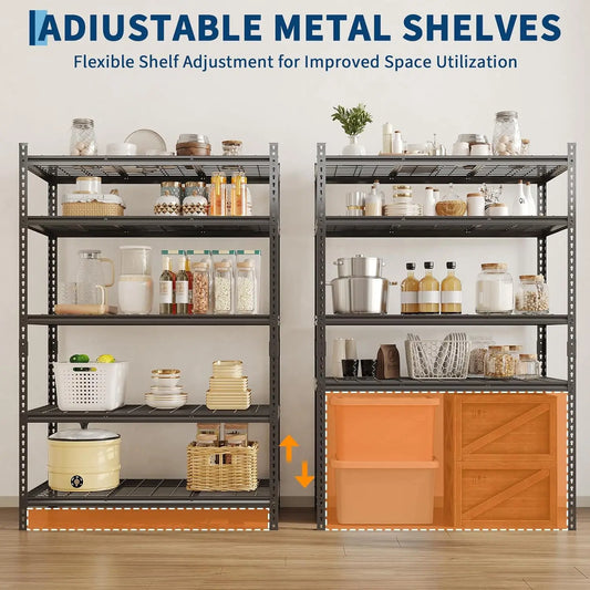 Garage Shelving - 2200 LBS Extremely Sturdy, Adjustable Metal Shelving 5 Tier Storage Shelves