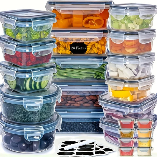 Plastic 48-Piece/Set Food Storage Container Set, Easy-To-Lock Lids