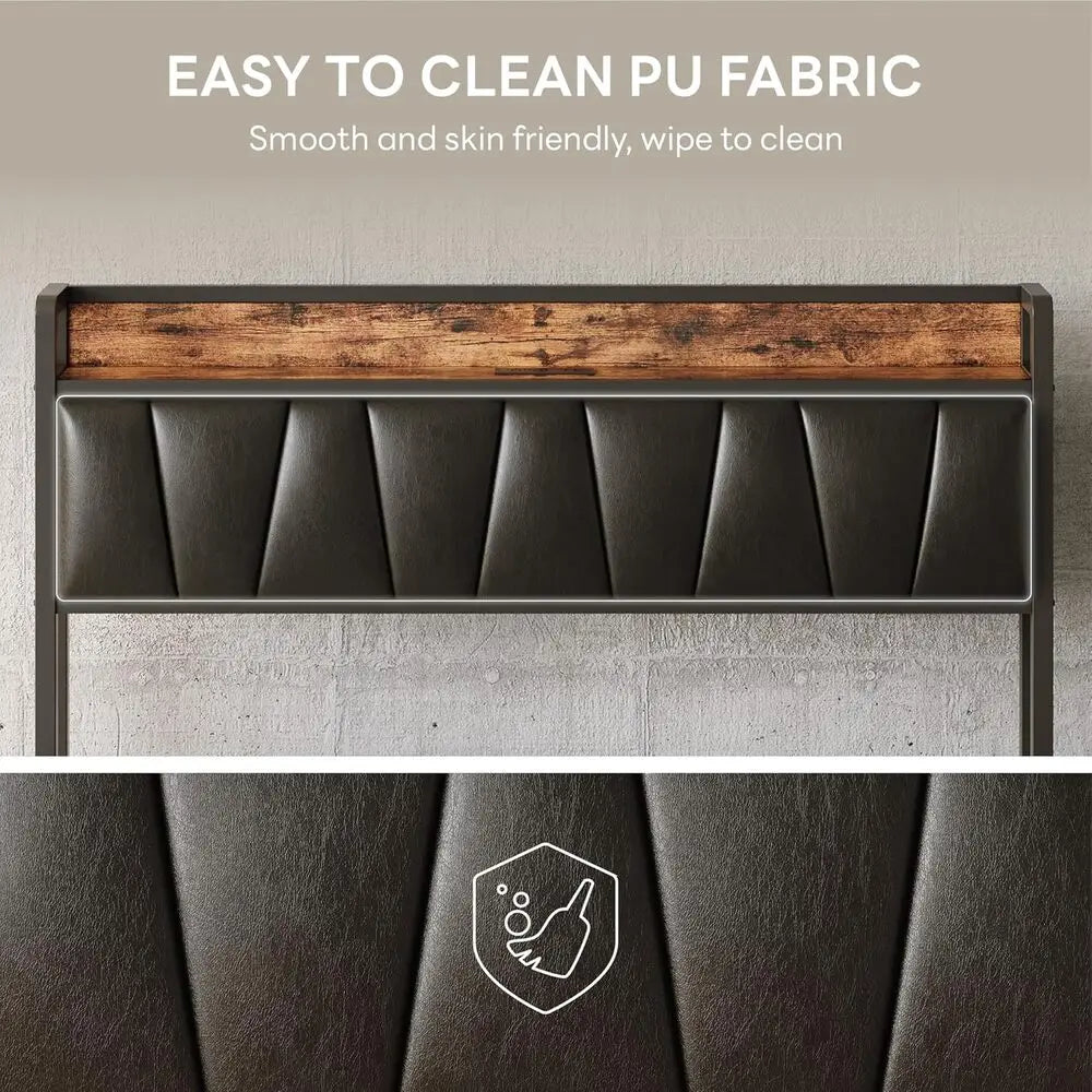 Twin XL Bed Frame, Storage Headboard with Charging Station, Easy Assembly