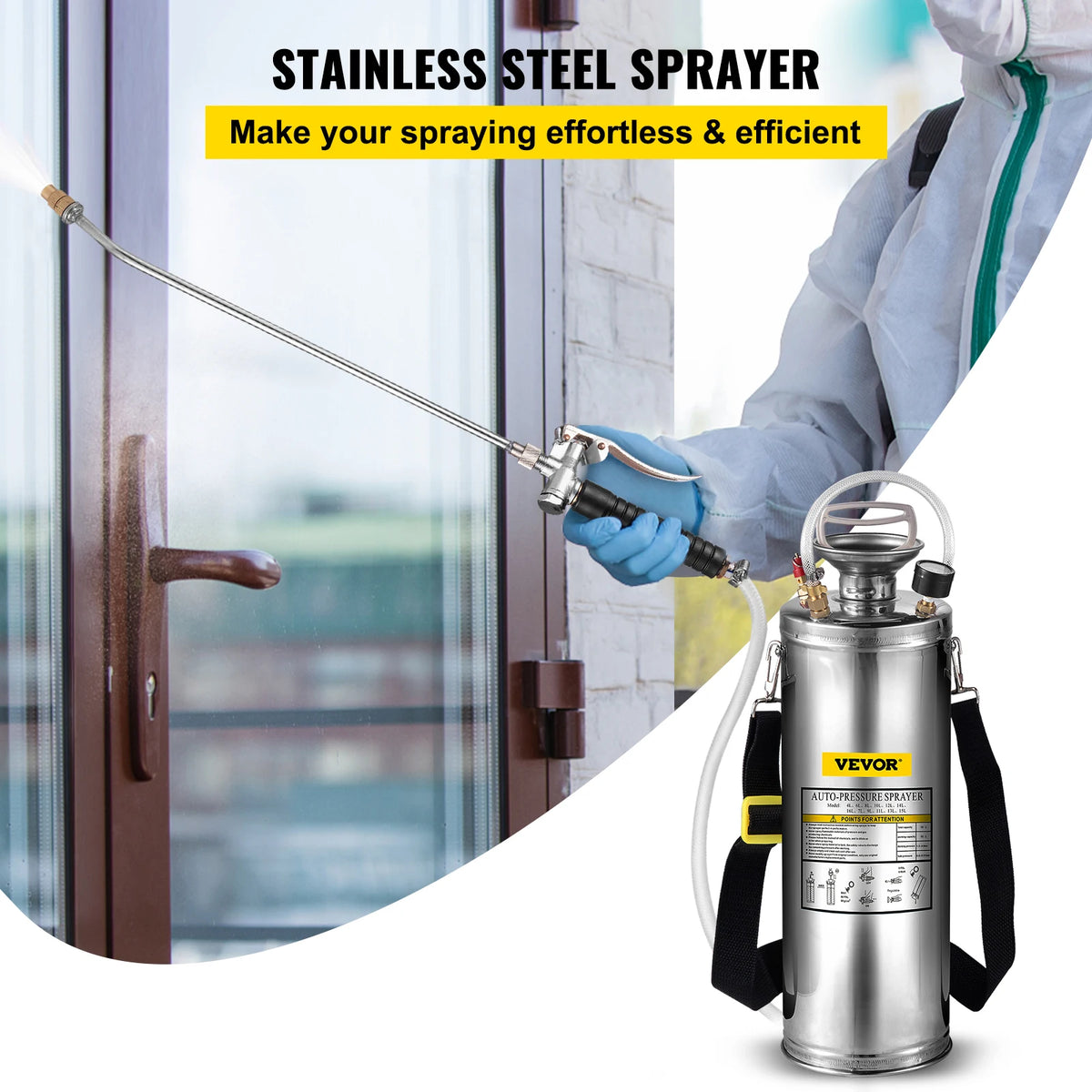 4-12L Hand Powered Sprayer Stainless Steel