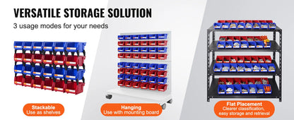 24pcs Stackable Organizer Bin 5x4*3inch Freestanding Tiered Shelf for Garage/Office
